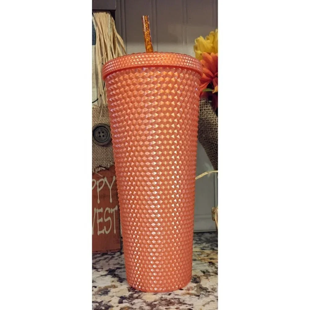 Starbucks Orange Studded Tumbler 2022 ‘Bling Pearlized’ Fall Halloween 24oz
